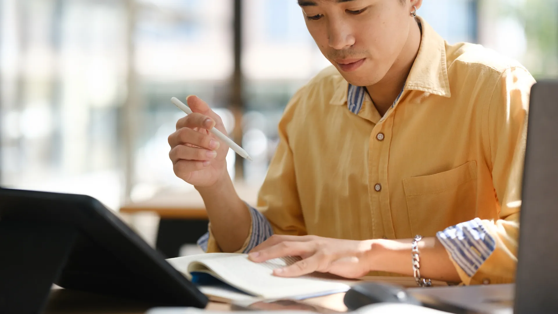 Boy working on English Assignment