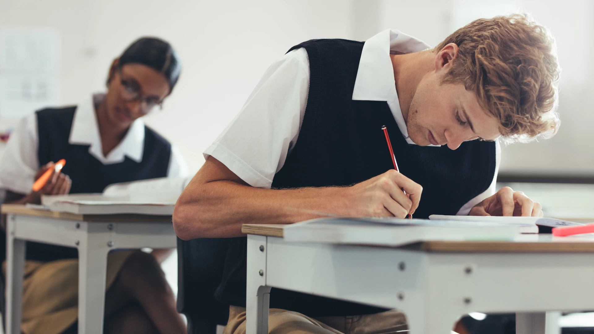 Student Write thesis in Classroom