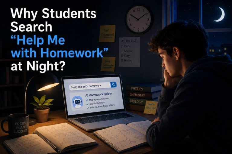 Why student search help me with homework at night