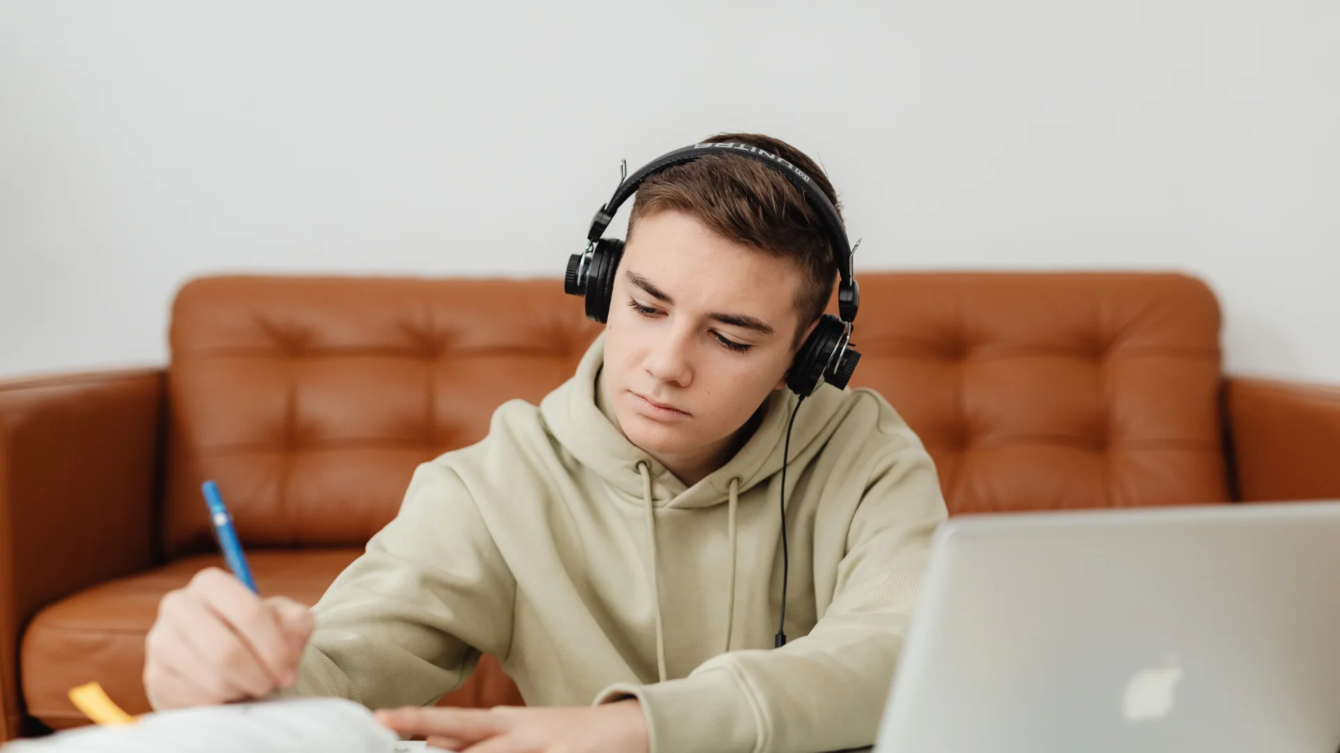 Student doing study infront of Laptop